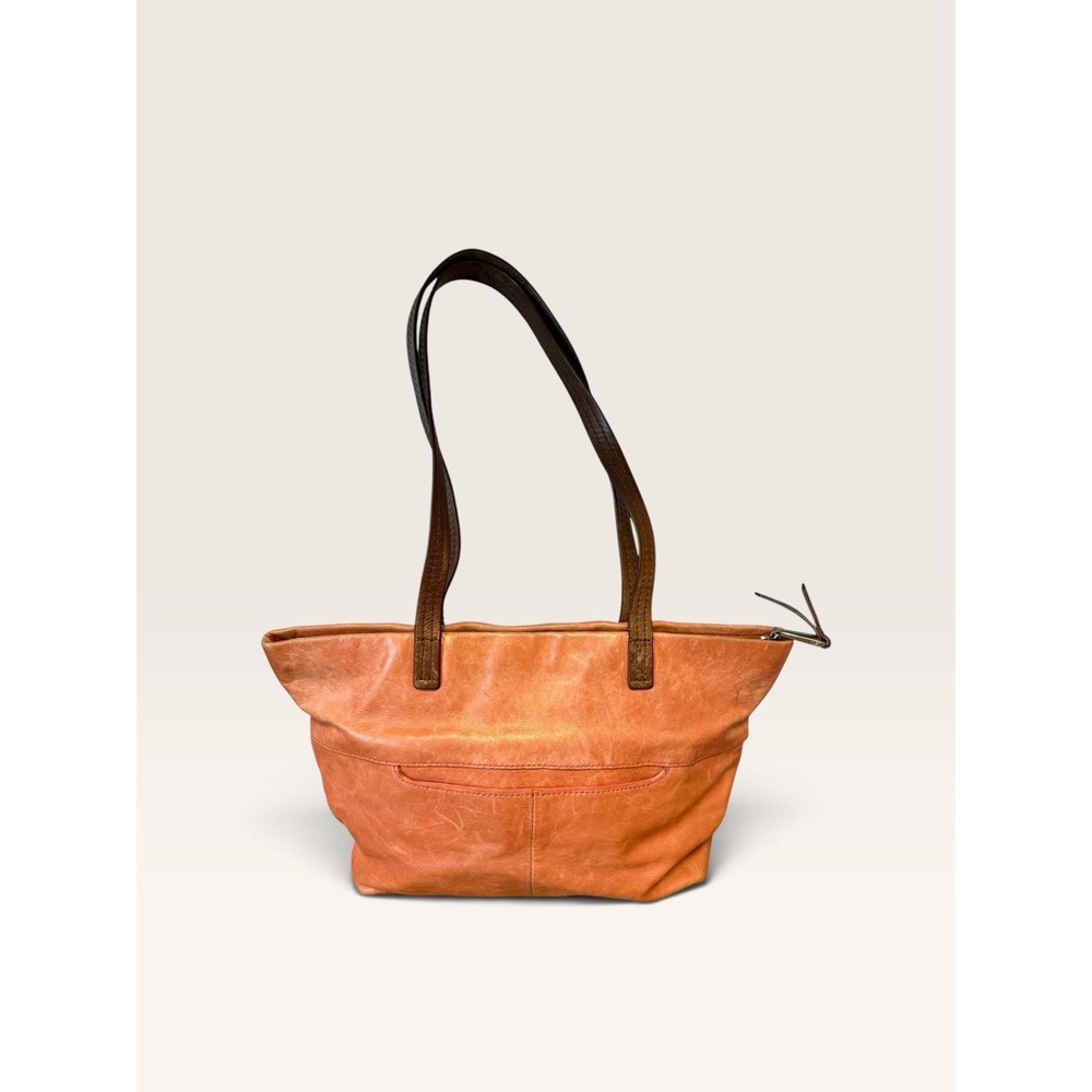 HOBO Cecily Leather Tote Satchel Shoulder Bag Double Handles Coral READ